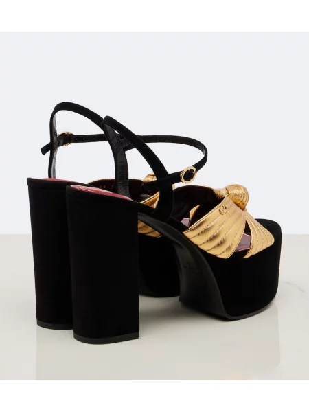 Sandale Valentino Garavani din piele cu platformă negru