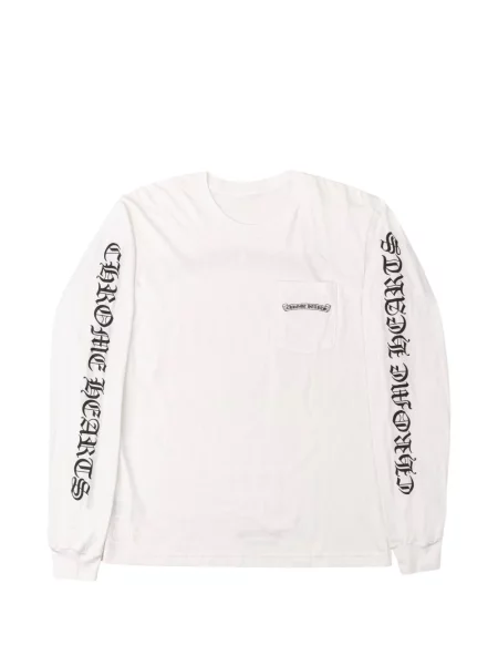 Długa koszulka Chrome Hearts z nadrukiem w serca biała
