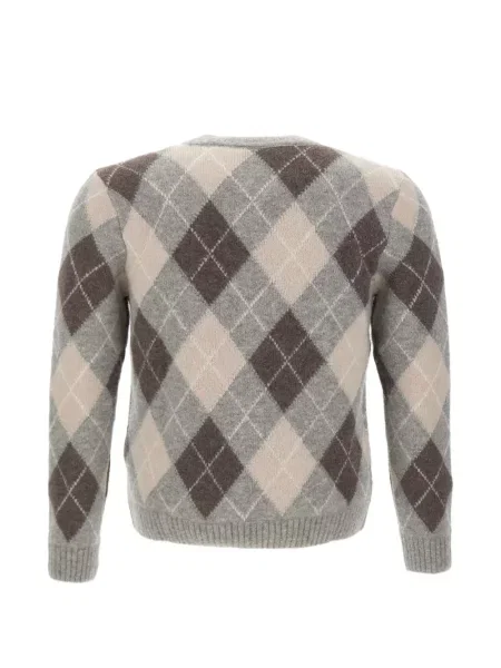Pulover Eleventy cu model argyle gri