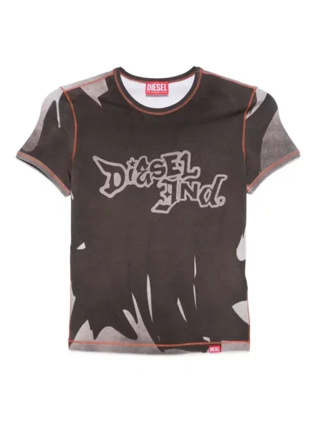 Tricou Diesel cu imagine maro