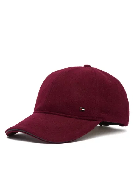 Tommy Hilfiger Kepurė su snapeliu Dc Wool 6 Panel Vyšninė
