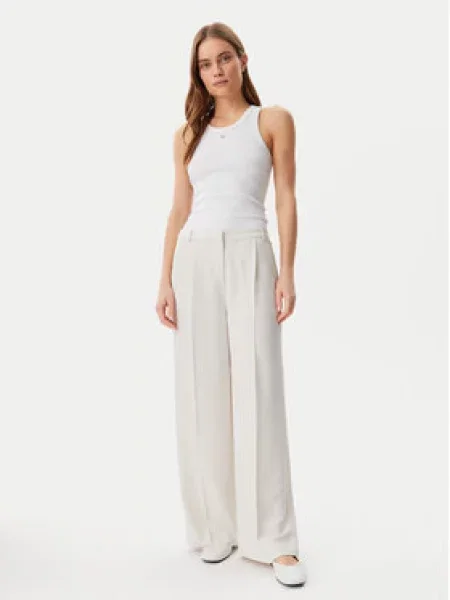 Calvin Klein Kalhoty z materiálu Travel Twill Wide Leg šedá