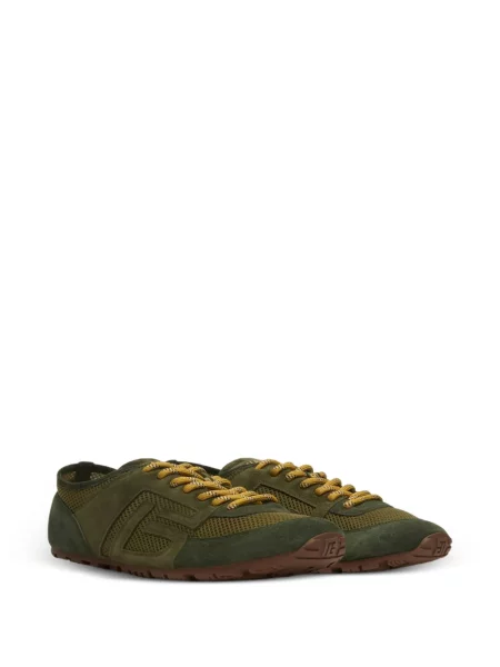 Sneakerși Balmain din piele de căprioară verde