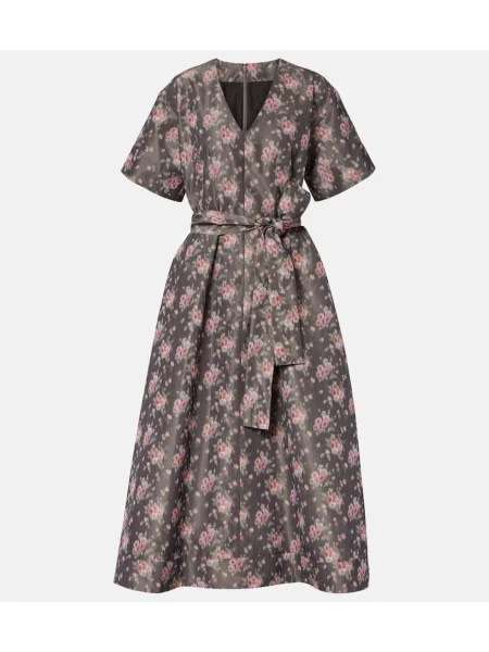 Rochie midi Markarian cu model floral până la genunchi de costum negru