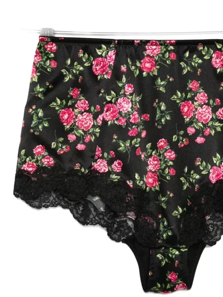 Φλοράλ κλασικά σλιπ Dolce & Gabbana με σχέδιο με δαντέλα μαύρο