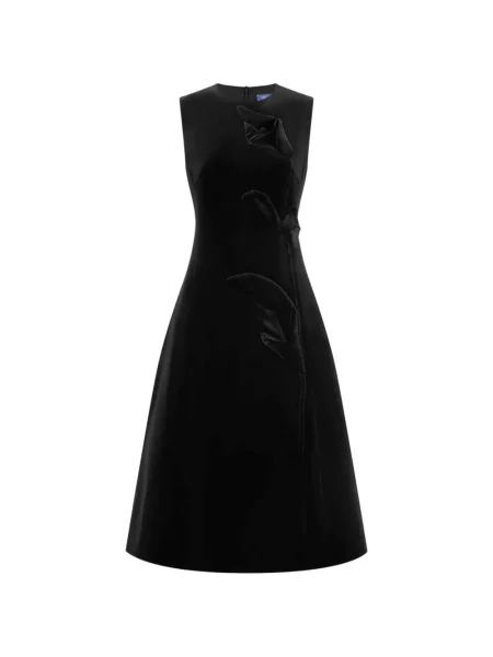 Sukienka midi Leo Lin w kwiatki do kolan garniturowa czarna