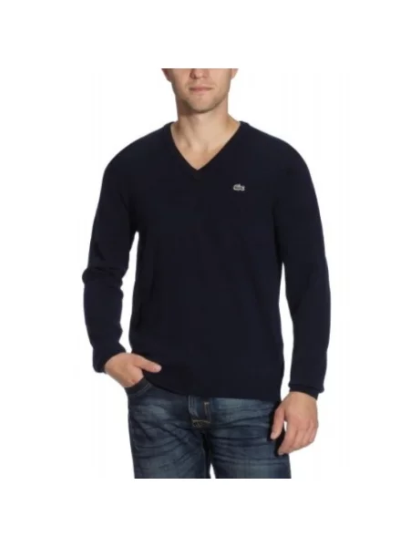 Dzianinowy sweter Lacoste niebieski
