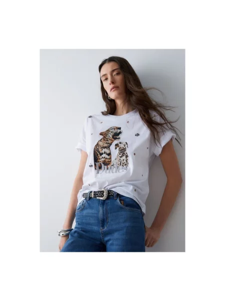 Liu Jo Tricou maro mokka alb