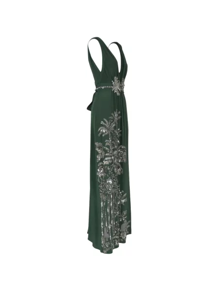 Rochie maxi Johanna Ortiz cu paiete de mătase eleganta verde