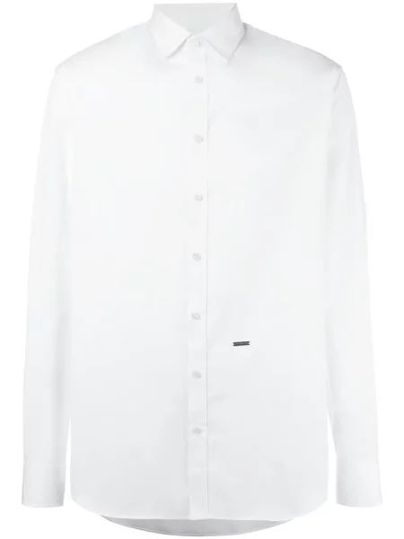 Cămașă Dsquared2 clasică din țesătură twill alb