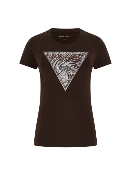 GUESS Tricou închis / argintiu / alb maro