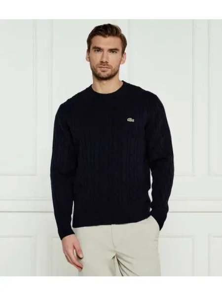 Lacoste pulover de lana barbati marin albastru