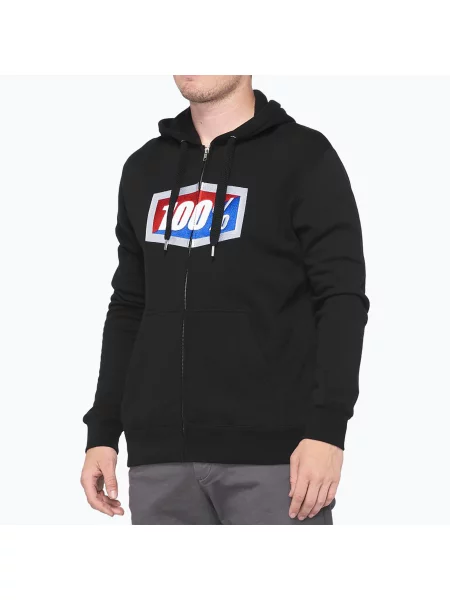 Мъжки суитшърт Official Zip Hoodie Fleece black черно