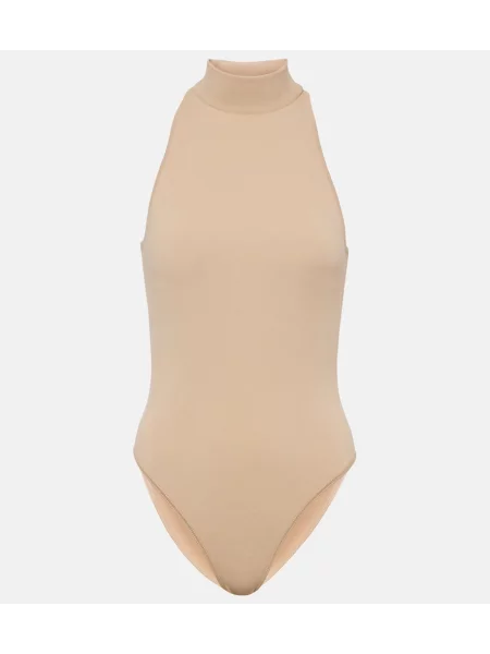 Bodi Alaia od jersey ular vrat bež