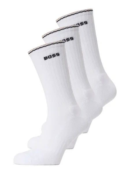 BOSS Nogavice bež / črna bela