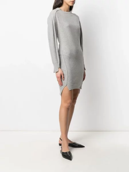 Pletené oblekové šaty Stella Mccartney šedé