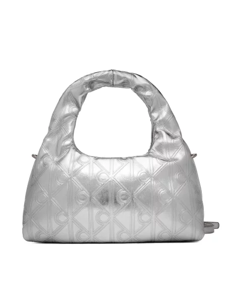 Calvin Klein Rankinė Puffy Aop Mini Bag With Strap sidabrinė