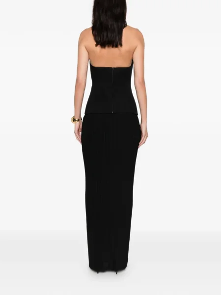Rochie maxi Solace London plisată de costum negru