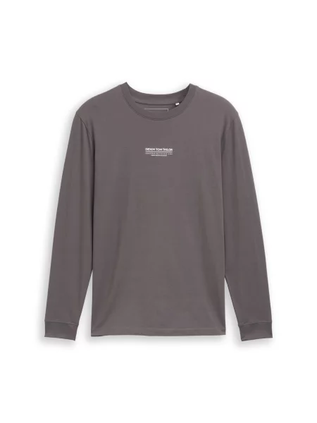 TOM TAILOR DENIM Tricou gri metalic alb