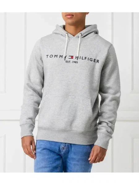 Tommy Hilfiger hanorac TOMMY LOGO HOODY gri