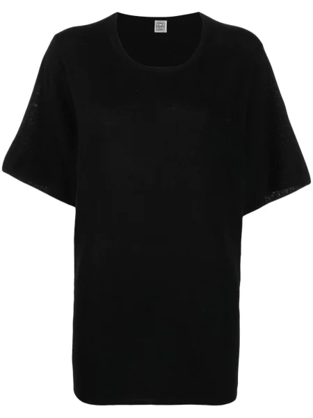 Scurt tricou Toteme de mătase negru