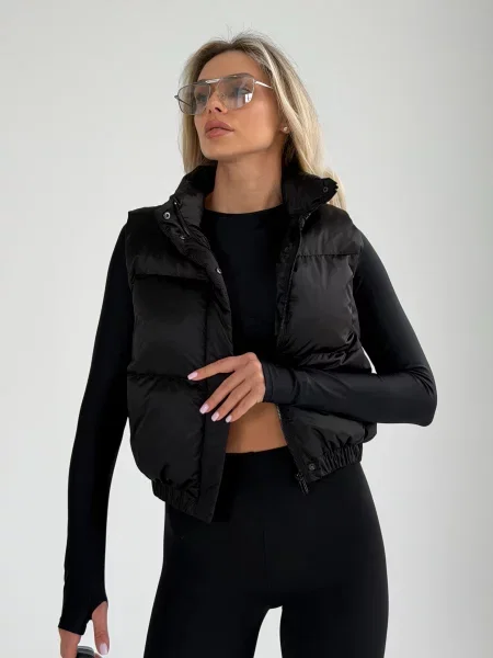 Утеплений жилет Jadone Fashion Skay_black чорний