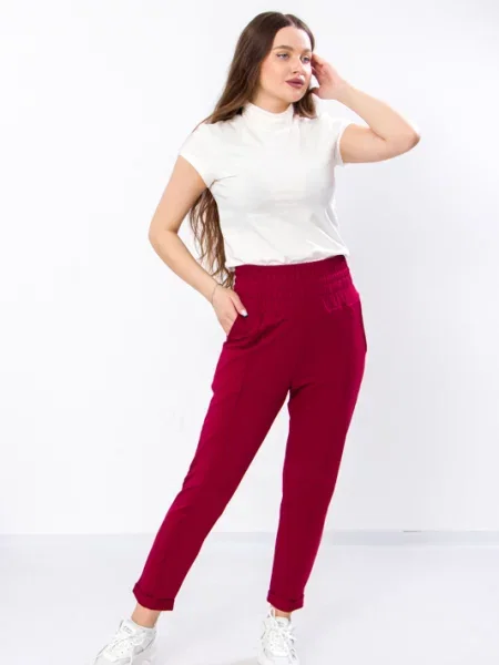 Носи своє Штани повсякденні Бавовна/поліестер бордовий