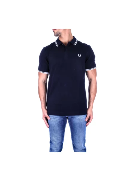 Fred Perry Koszulka Polo Z Piki blau białe