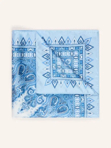 Etro Jedwabna Chusta blau biała