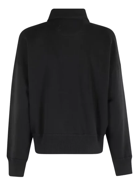 Pulover Polo Ralph Lauren cu broderie de jumătate de fermoar negru