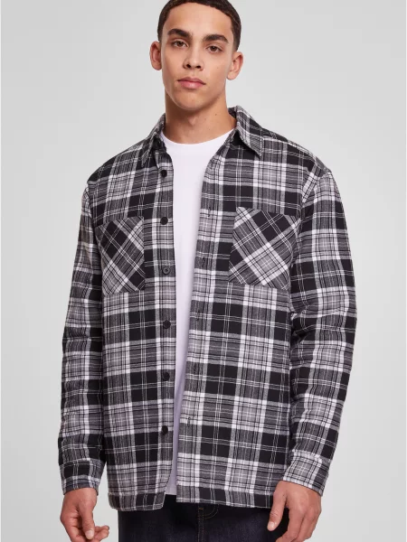 Srajčna jakna Urban Classics s karirastim vzorcem bela