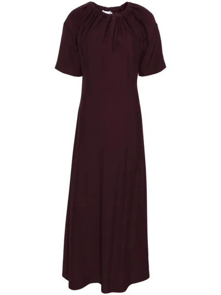 Maksi sukienka maxi Viktor & Rolf z krepy garniturowa fioletowa