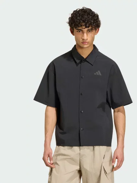 Повседневная переработанный рубашка Adidas черная