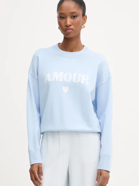 Morgan pulover pentru femei cu vâscoză albastru