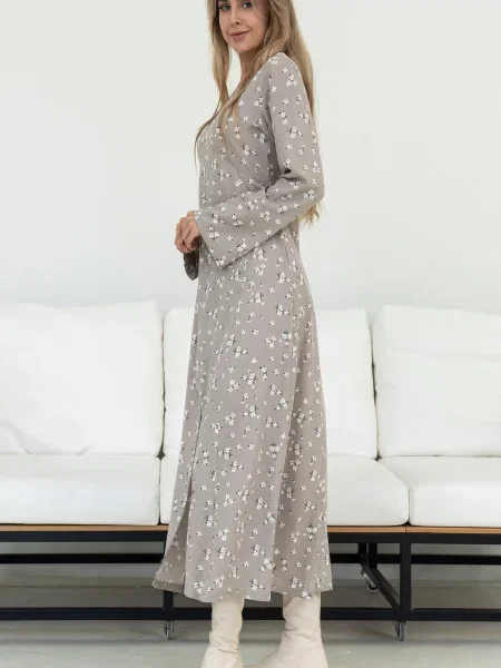 Сукня максі RiMari текстиль бежевий