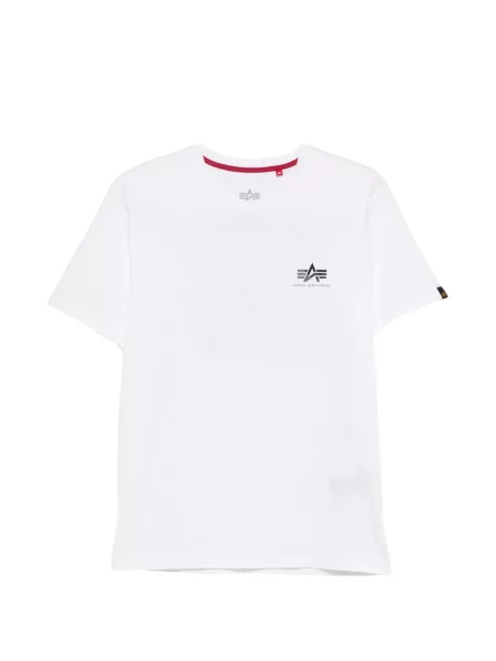 Tricou grafic Alpha Industries cu imagine alb
