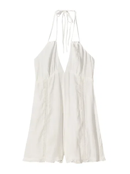 Bershka Salopeta murdar alb