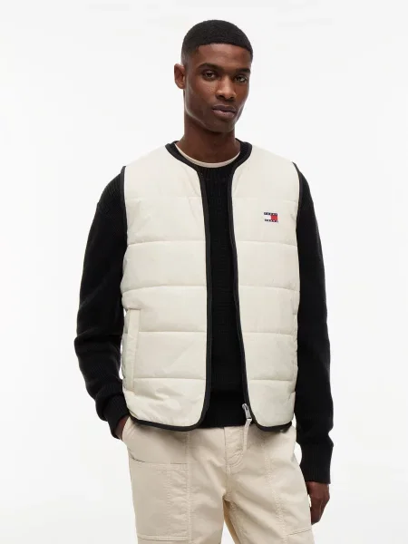 Tommy Jeans Vesta HERITAGE béžová biela