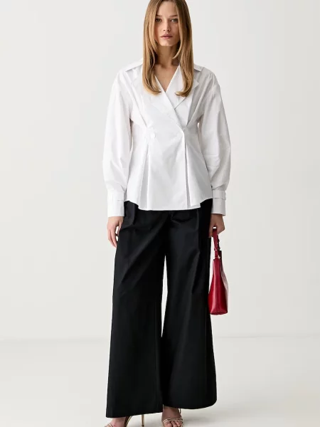 Karl Lagerfeld nohavice wide leg dámske čierna