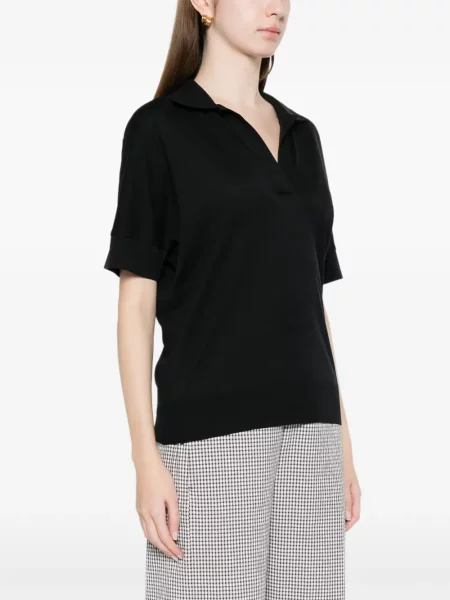 Tricou Herno cu decolteu în V scurt negru