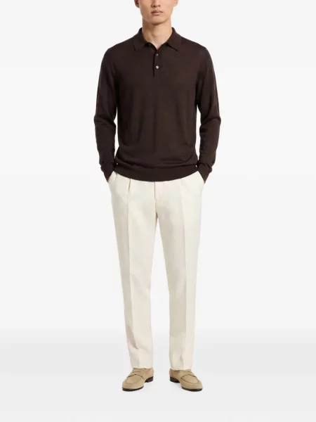 Lung tricou polo Kiton maro