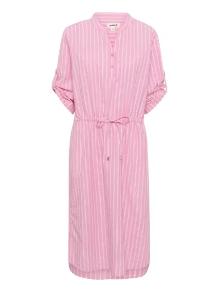 SOAKED IN LUXURY Košilové šaty Anvitte Zaya pink bílá