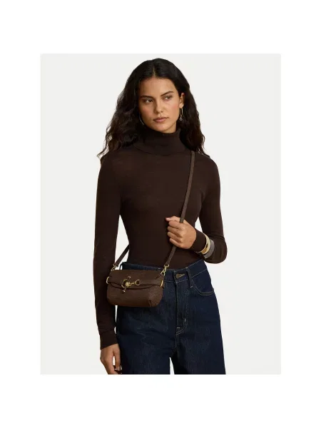 LAUREN RALPH LAUREN Ročna torba Temno rjava