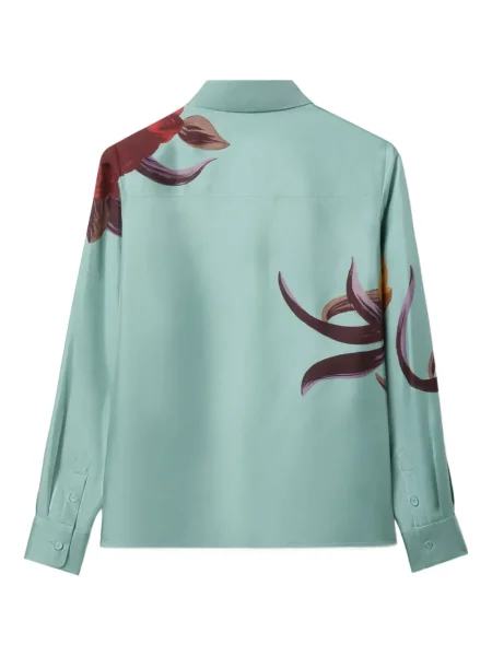 Cămașă La Doublej cu model floral cu imagine albastru