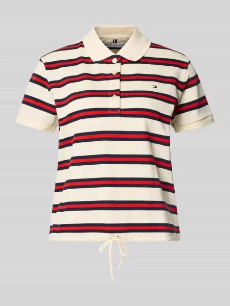 Koszulka polo o kroju regular fit z mieszanki bawełny Tommy Hilfiger beżowa