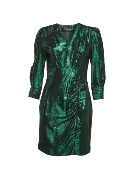 Rochie mini Maje cu model herringbone verde