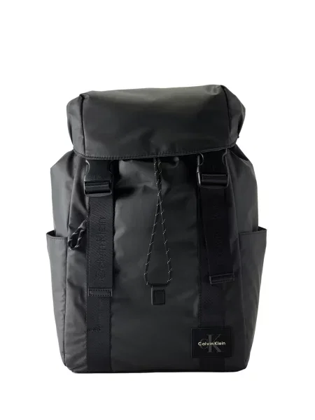 Rucsac Calvin Klein Rubberized Flap Back Black Universal negru