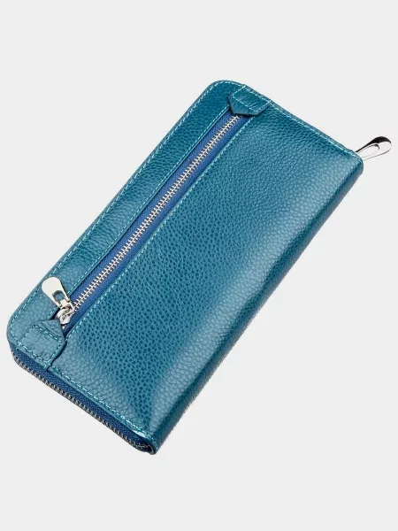 Кожаный клатч St Leather Accessories голубой