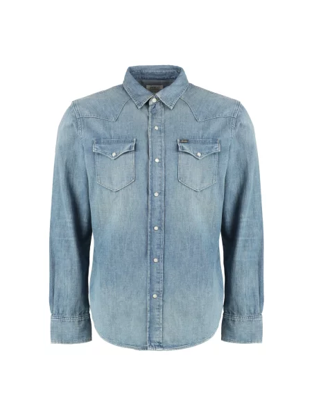 Koszula casualowa z imitacji denimu Polo Ralph Lauren niebieska