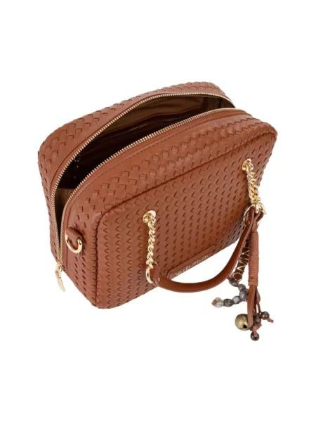Crossbody kabelka Valentino z ekologickej kože hnedá